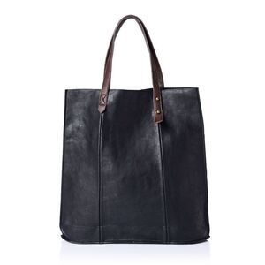 J FRANCIS Faux Leather Handbag Tote Purse Black